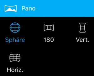 Panorama-Menu Screenshot Mavic Pro 2